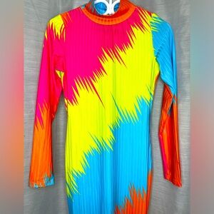 💖 Multicolour Bodycon Dress✨ Size (S)